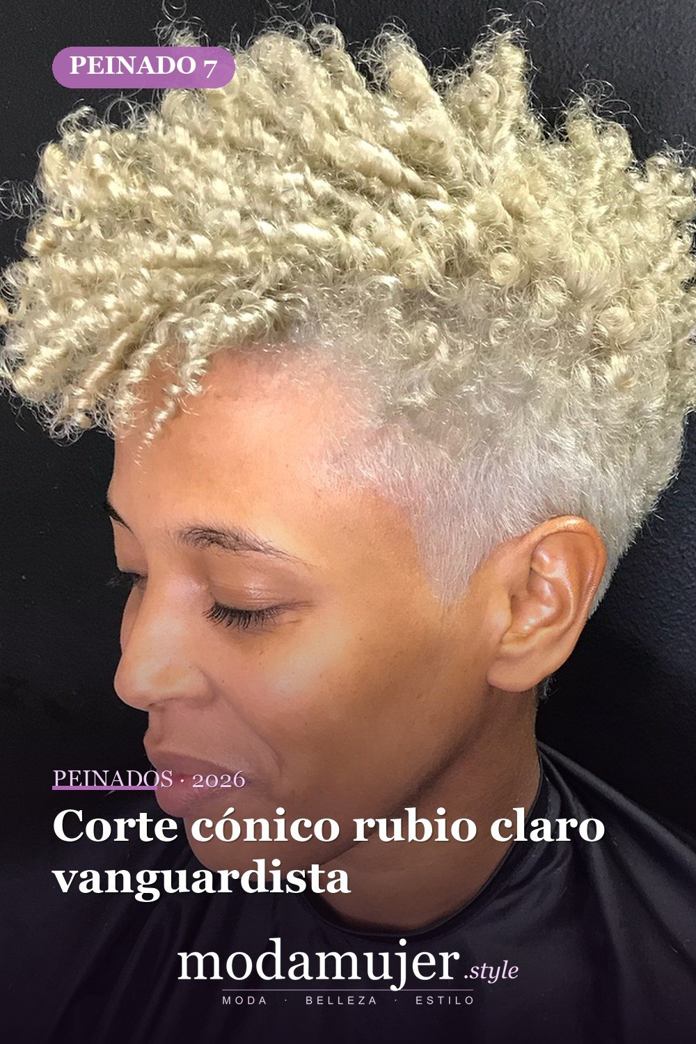 Corte cónico rubio claro vanguardista — 50 peinados impresionantes para cabello natural corto