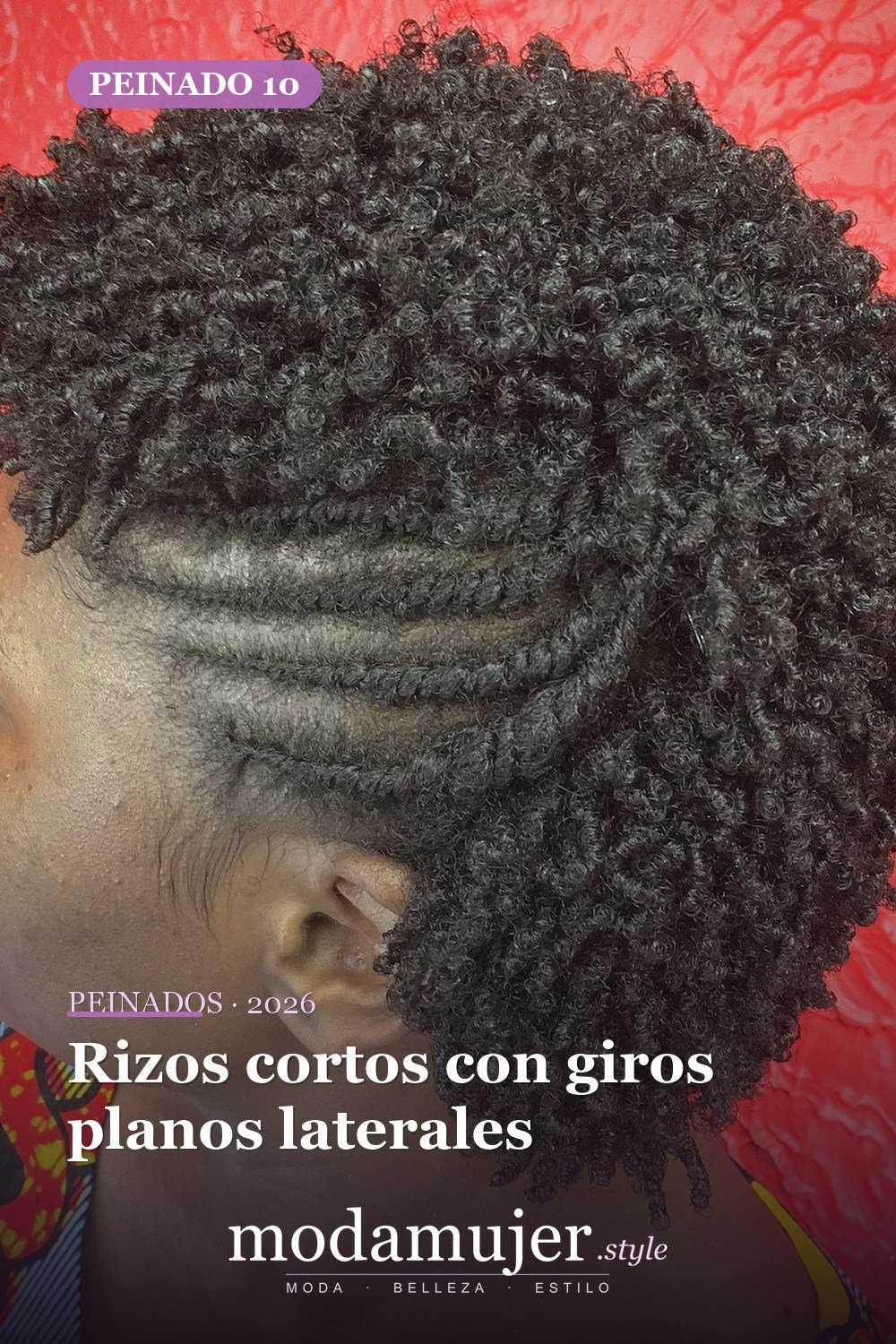 Rizos cortos con giros planos laterales — 50 peinados impresionantes para cabello natural corto