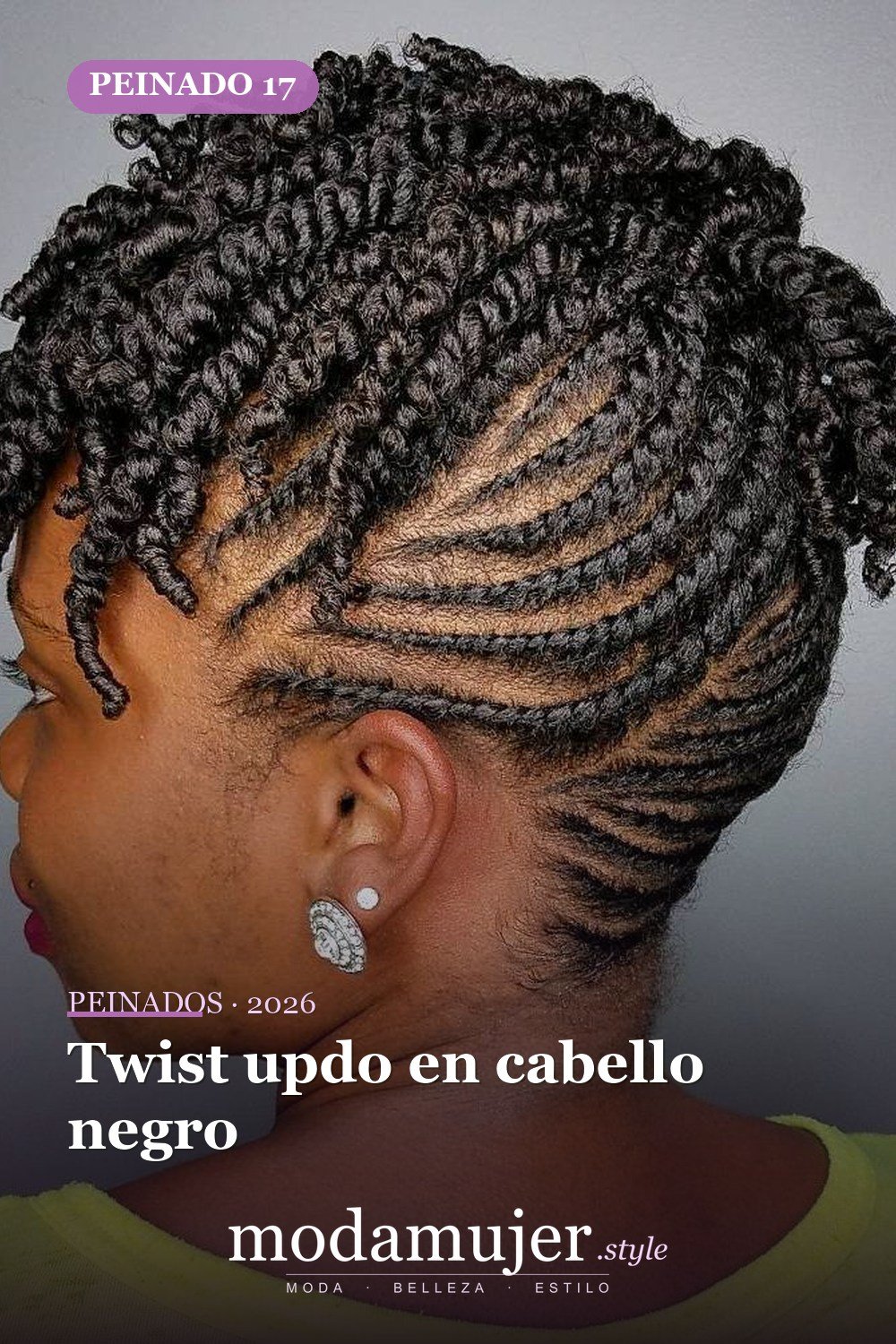 Twist updo en cabello negro — 50 peinados impresionantes para cabello natural corto