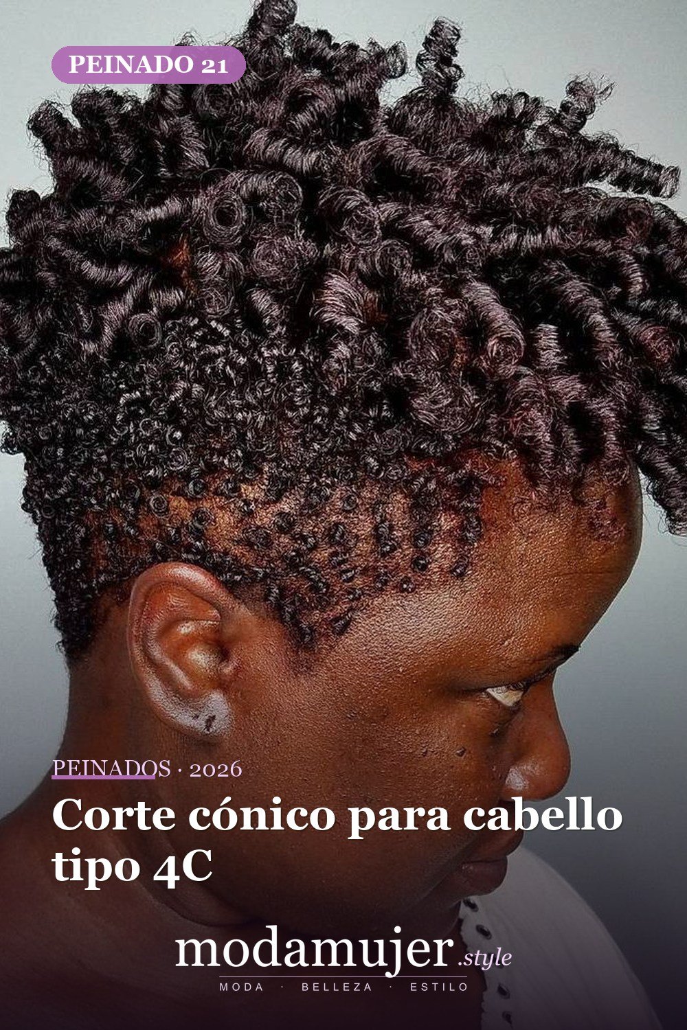 Corte cónico para cabello tipo 4C — 50 peinados impresionantes para cabello natural corto