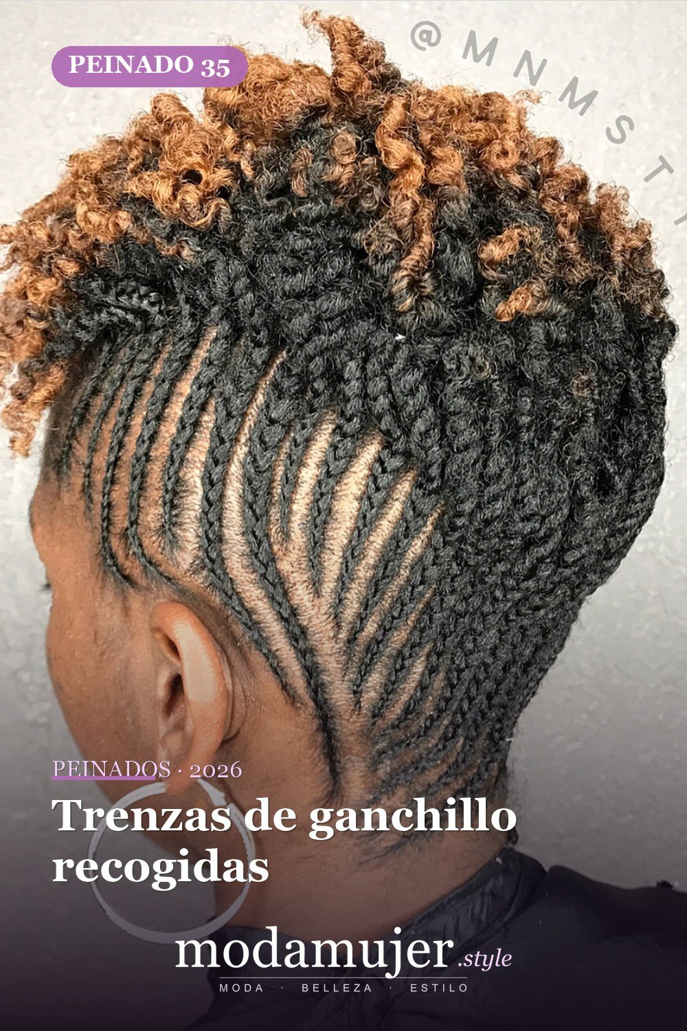Trenzas de ganchillo recogidas — 50 peinados impresionantes para cabello natural corto