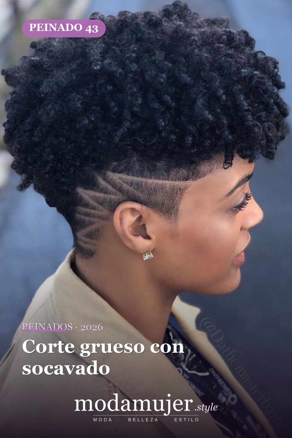 Corte grueso con socavado — 50 peinados impresionantes para cabello natural corto