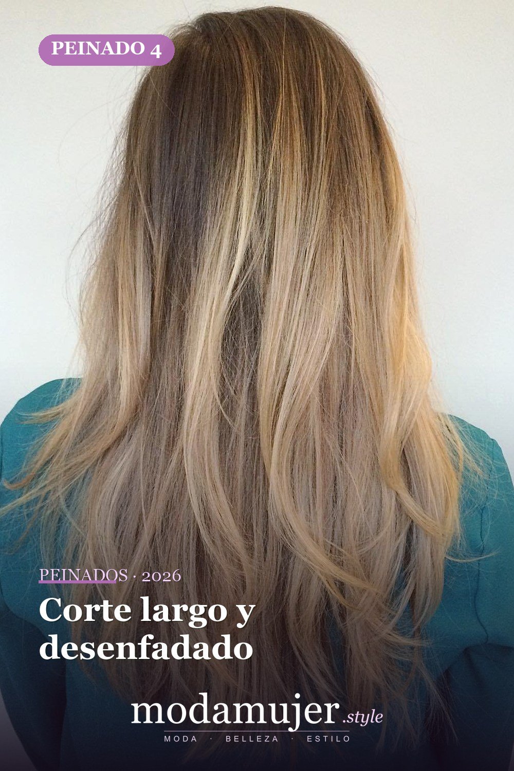 Corte largo y desenfadado — 50 peinados largos con capas para 2026