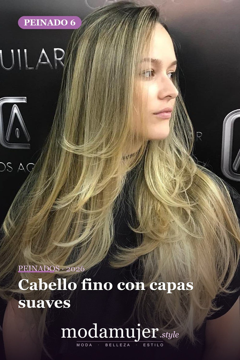 Cabello fino con capas suaves — 50 peinados largos con capas para 2026