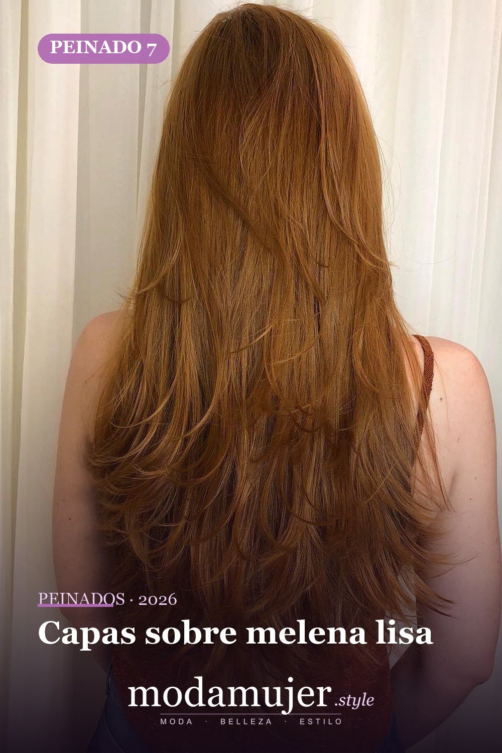 Capas sobre melena lisa — 50 peinados largos con capas para 2026