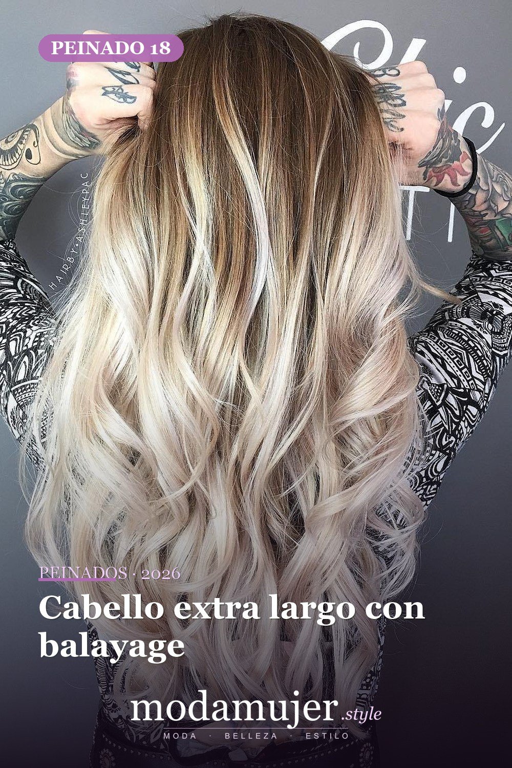 Cabello extra largo con balayage — 50 peinados largos con capas para 2026