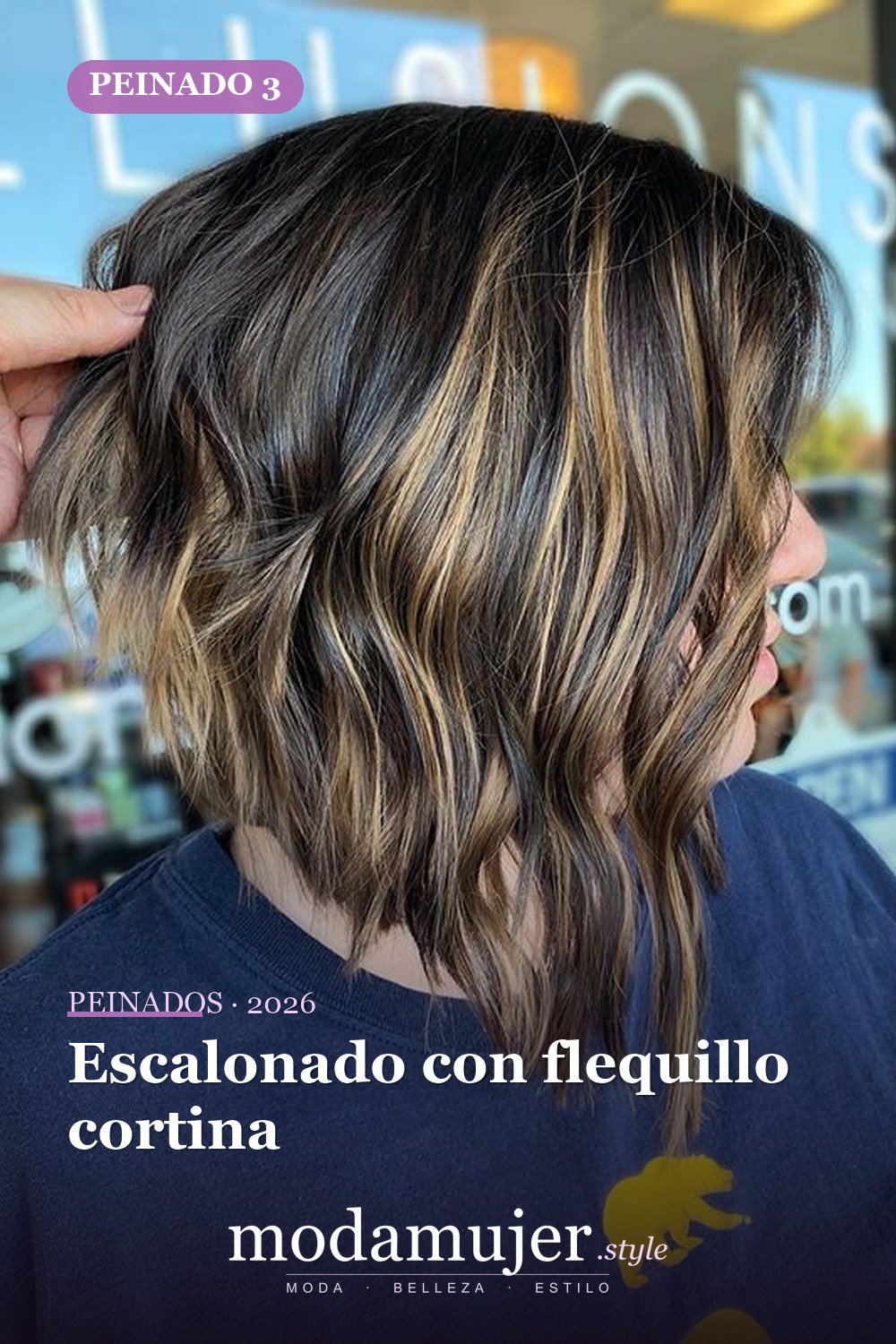 Escalonado con flequillo cortina — 52 fantásticas ideas escalonadas de peinados