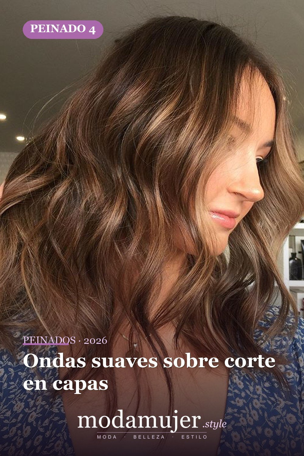 Ondas suaves sobre corte en capas — 52 fantásticas ideas escalonadas de peinados