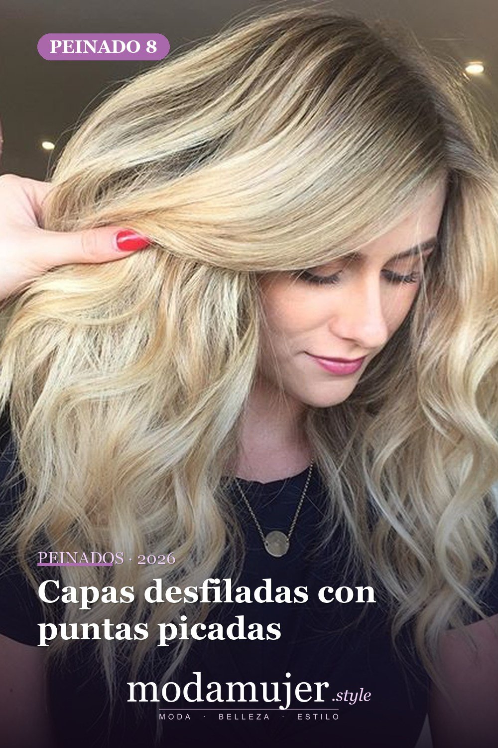 Capas desfiladas con puntas picadas — 52 fantásticas ideas escalonadas de peinados