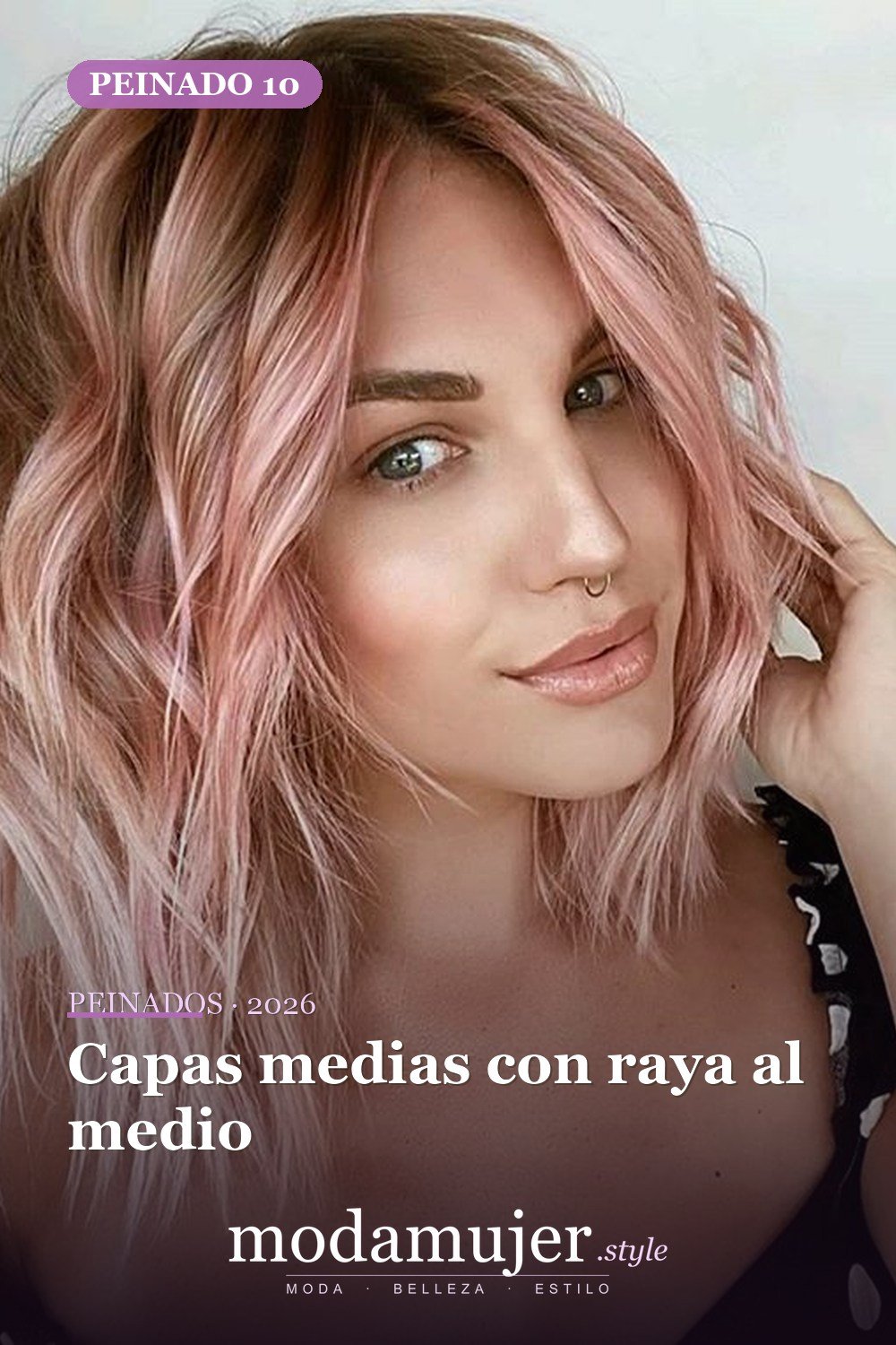 Capas medias con raya al medio — 52 fantásticas ideas escalonadas de peinados