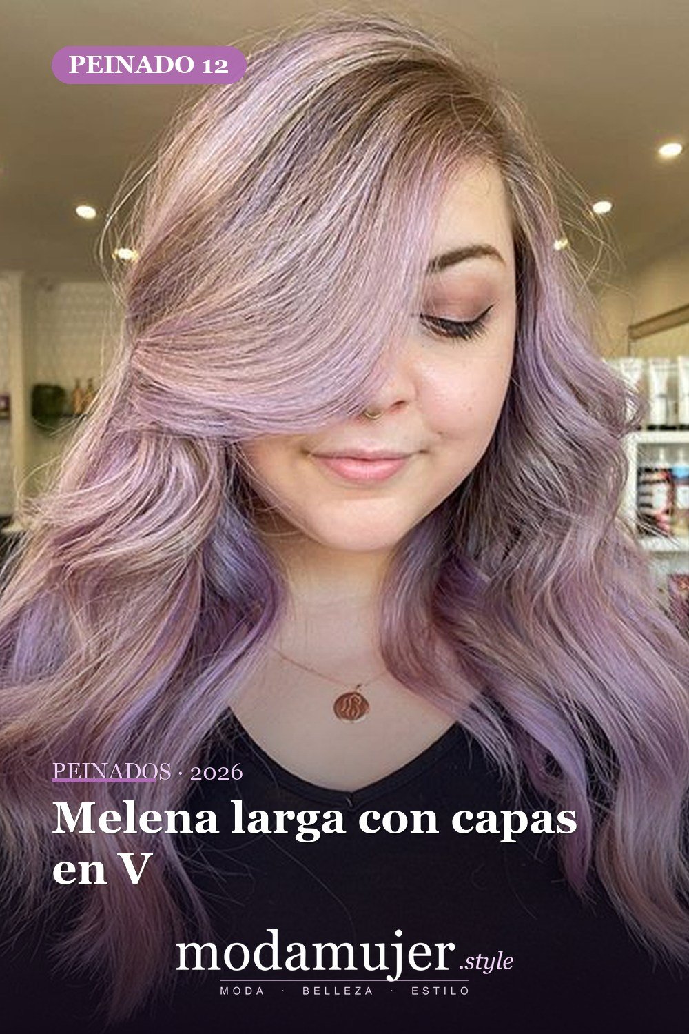 Melena larga con capas en V — 52 fantásticas ideas escalonadas de peinados