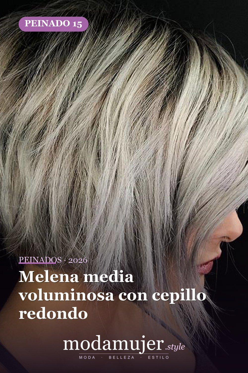 Melena media voluminosa con cepillo redondo — 52 fantásticas ideas escalonadas de peinados