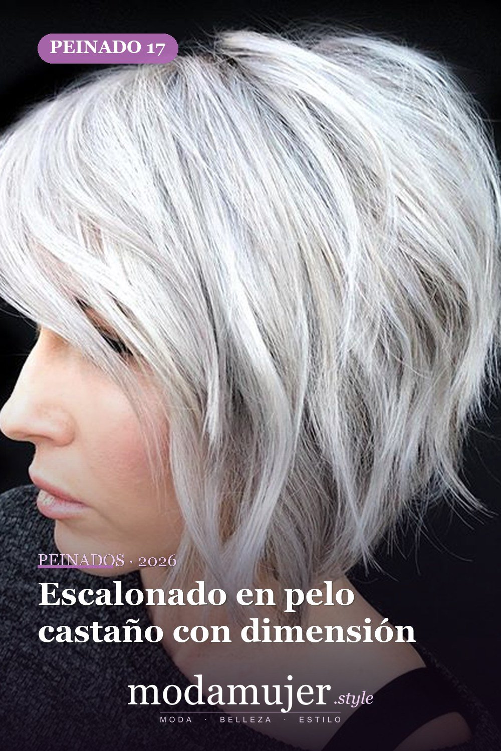 Escalonado en pelo castaño con dimensión — 52 fantásticas ideas escalonadas de peinados