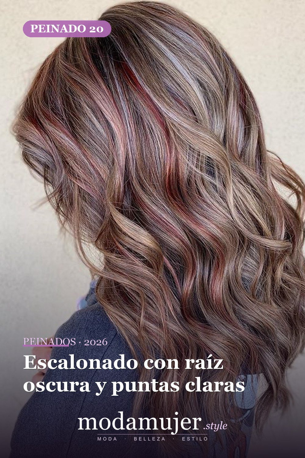 Escalonado con raíz oscura y puntas claras — 52 fantásticas ideas escalonadas de peinados