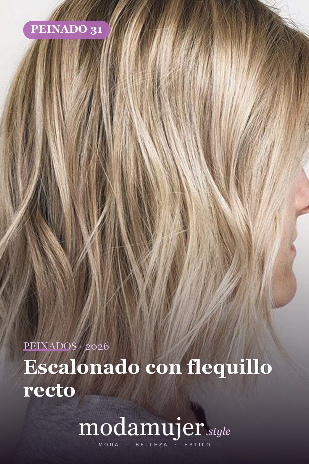 Escalonado con flequillo recto — 52 fantásticas ideas escalonadas de peinados