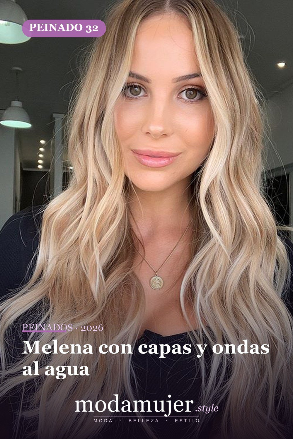 Melena con capas y ondas al agua — 52 fantásticas ideas escalonadas de peinados
