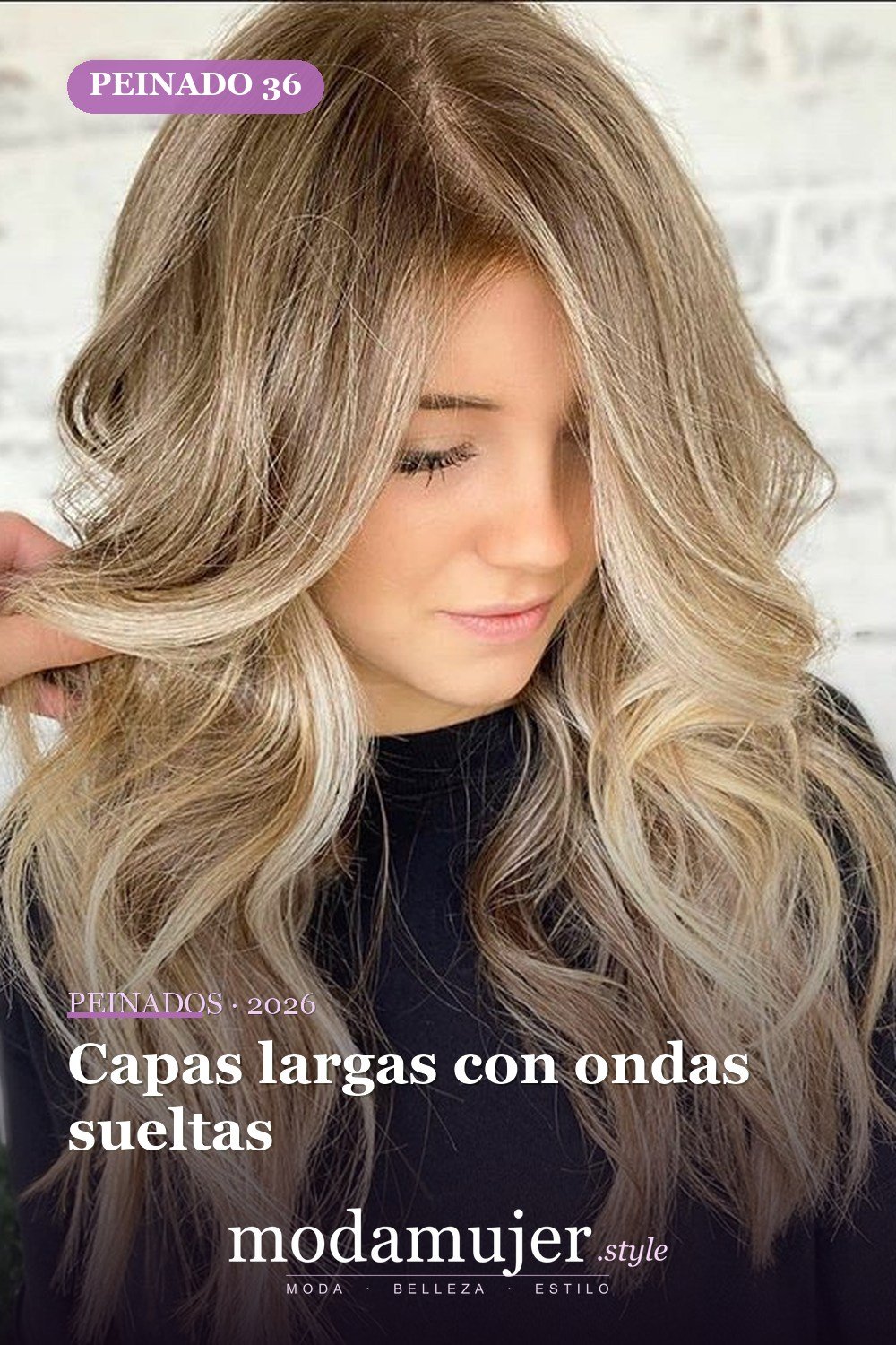 Capas largas con ondas sueltas — 52 fantásticas ideas escalonadas de peinados