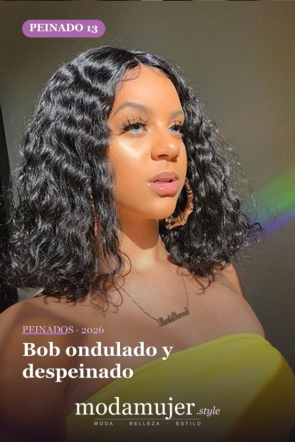 Bob ondulado y despeinado — 53 opciones de peinados rizos cortos