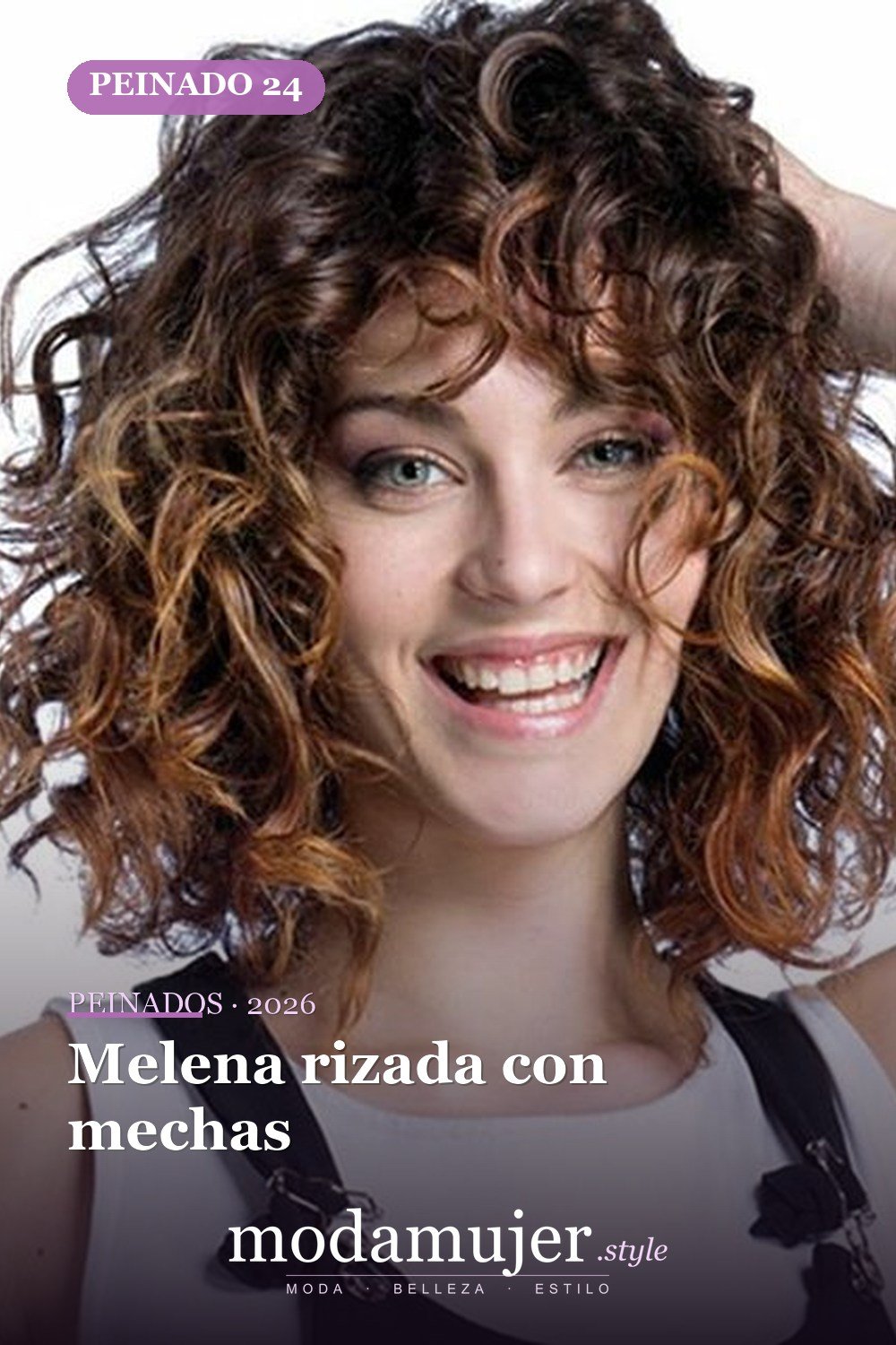 Melena rizada con mechas — 53 opciones de peinados rizos cortos