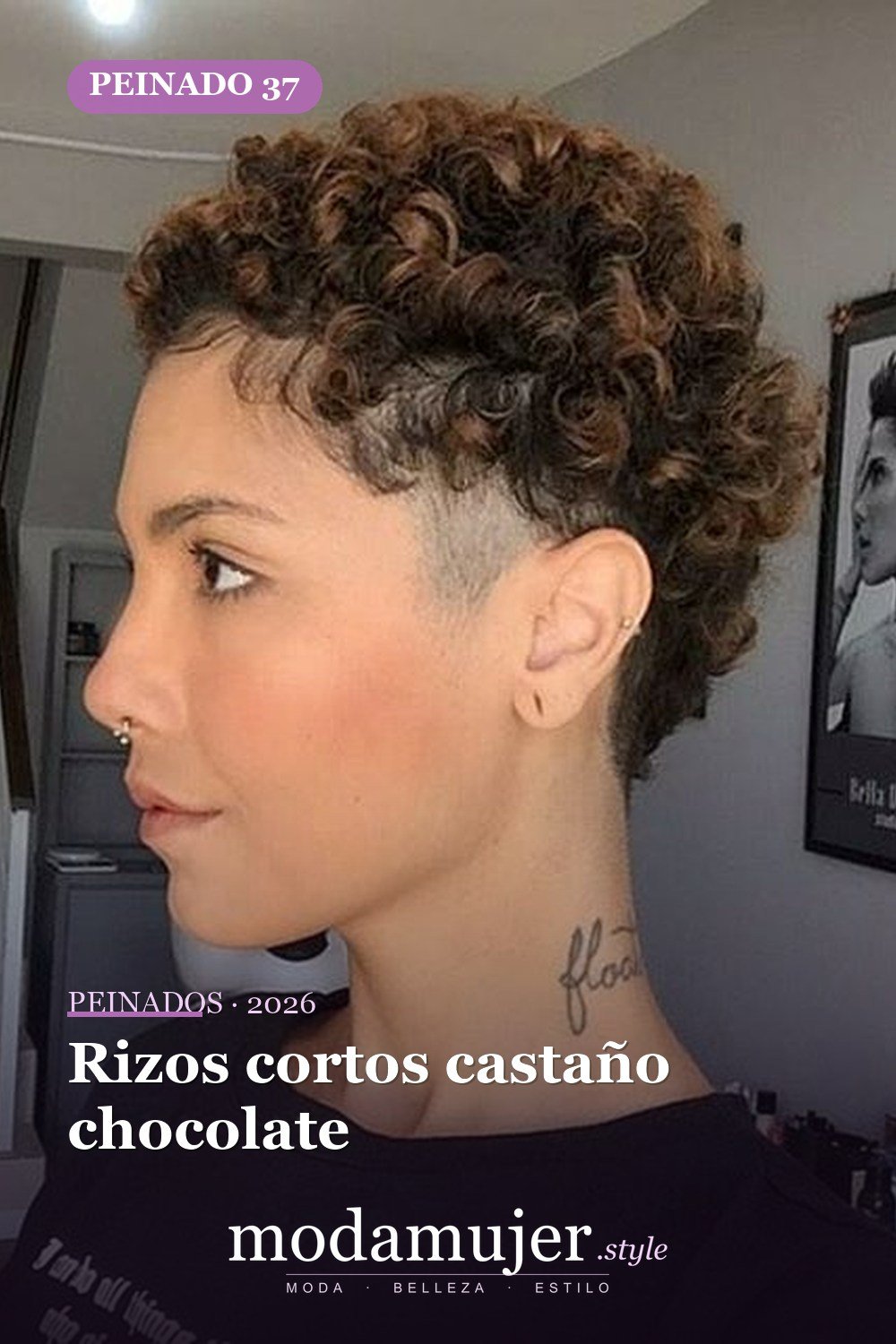 Rizos cortos castaño chocolate — 53 opciones de peinados rizos cortos