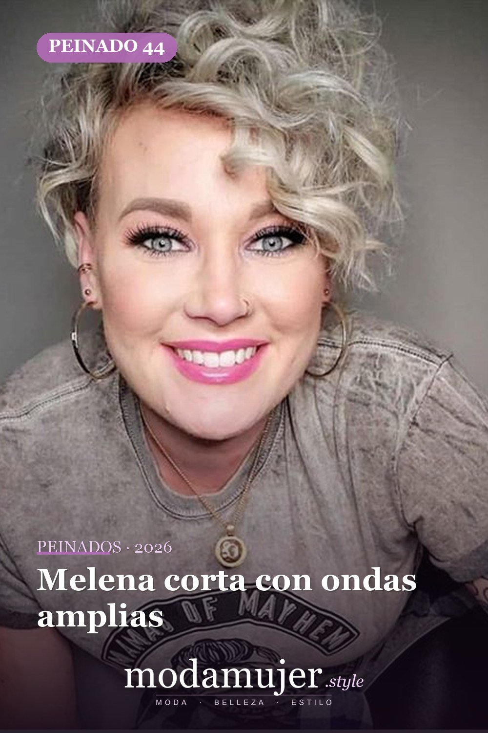 Melena corta con ondas amplias — 53 opciones de peinados rizos cortos