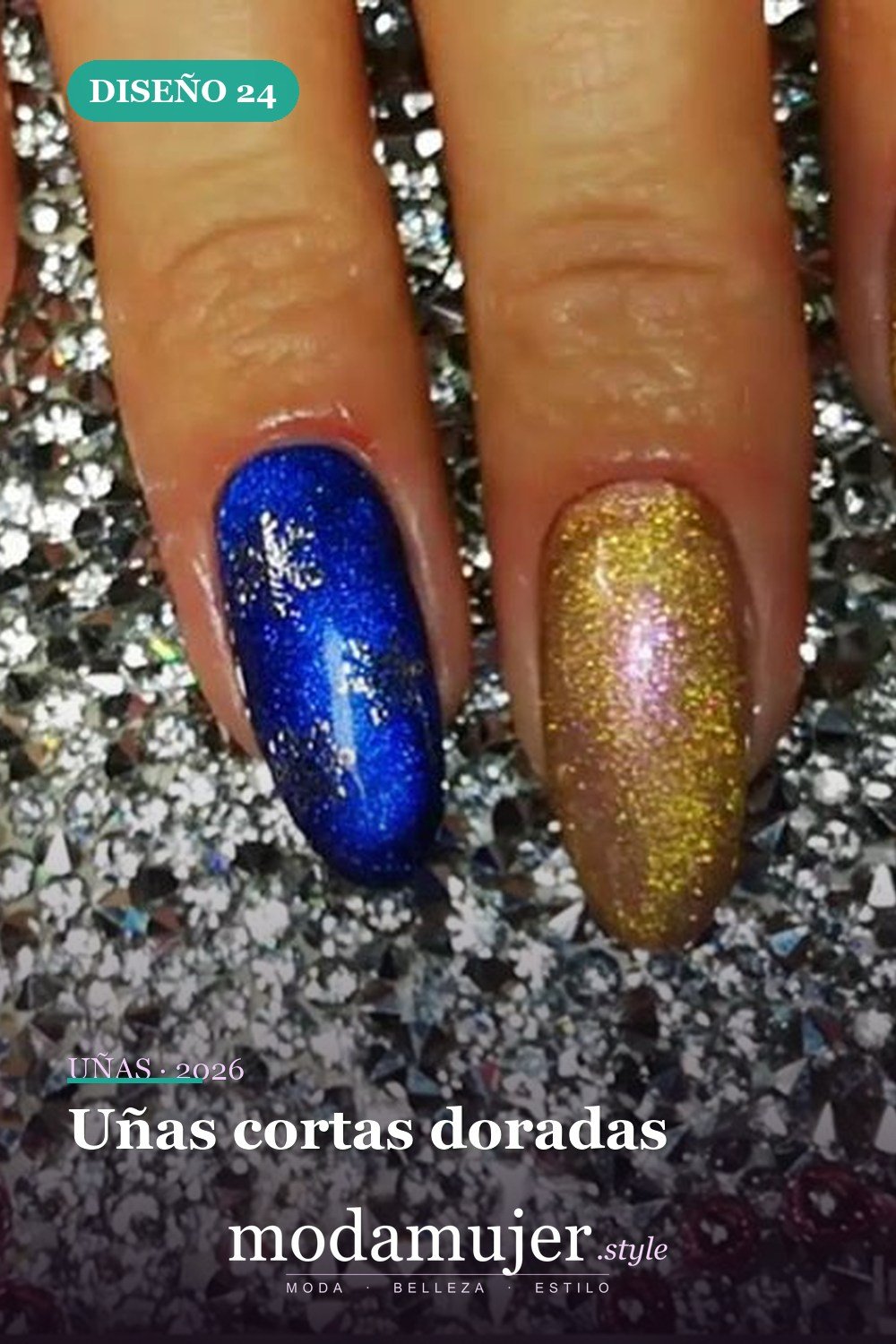 Uñas cortas doradas — 54 Diseños de uñas doradas para tu próxima visita al salón