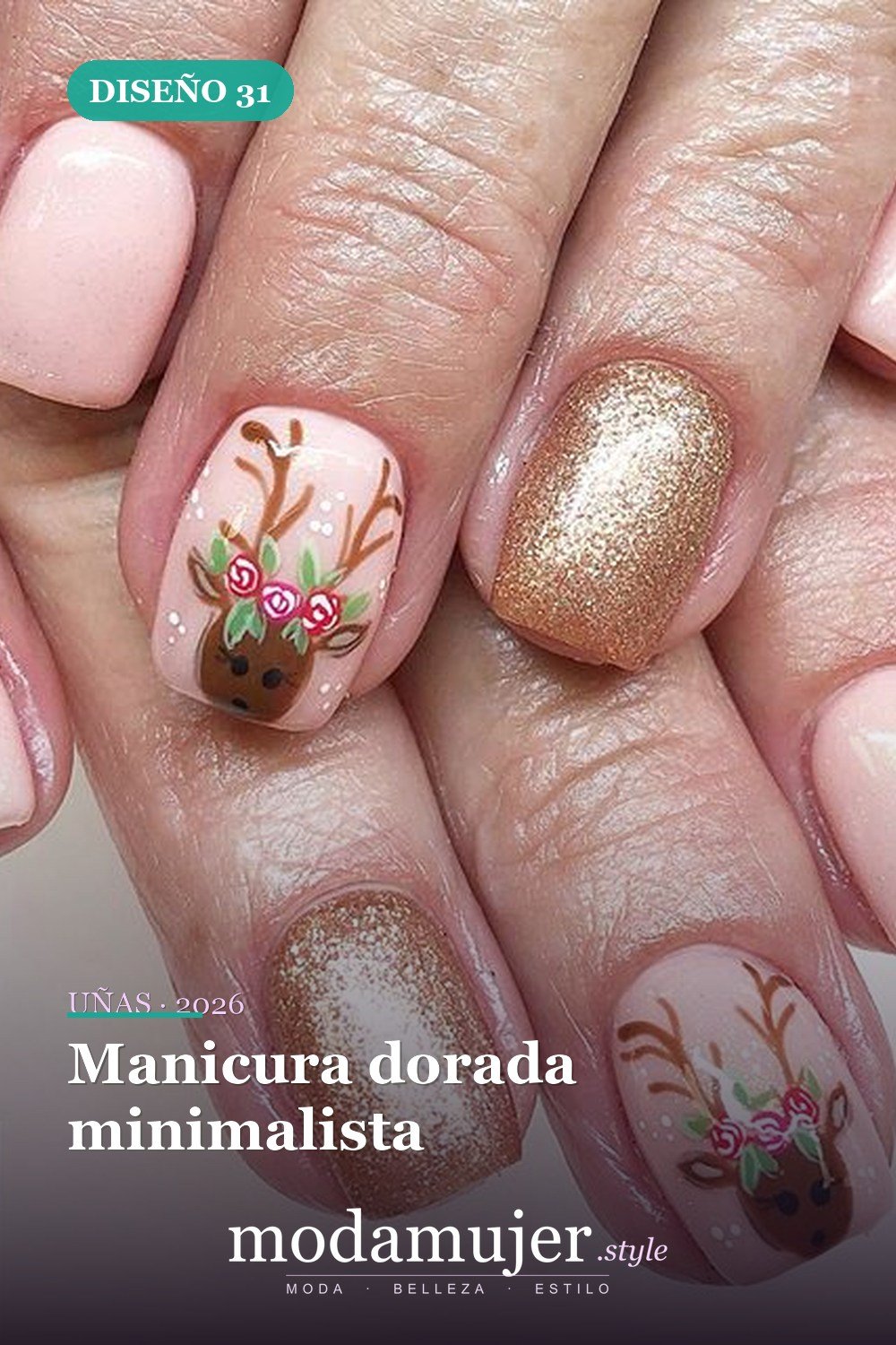 Manicura dorada minimalista — 54 Diseños de uñas doradas para tu próxima visita al salón