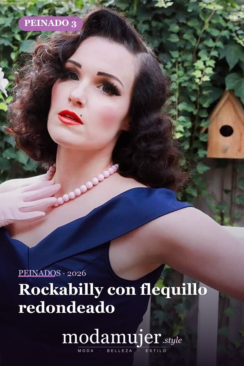 Rockabilly con flequillo redondeado — 54 mejores peinados estilo años 50: rockabilly y pin-up