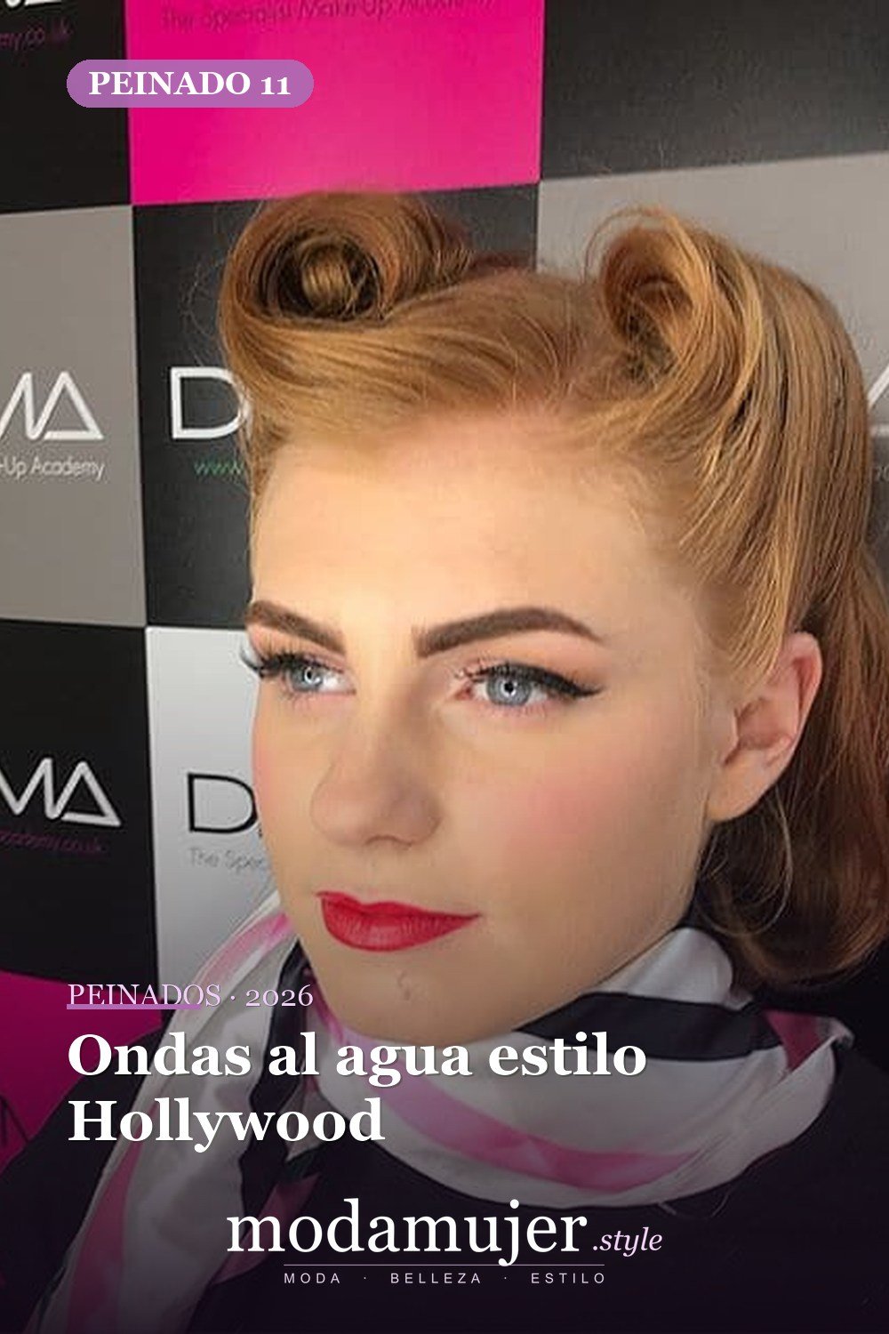 Ondas al agua estilo Hollywood — 54 mejores peinados estilo años 50: rockabilly y pin-up