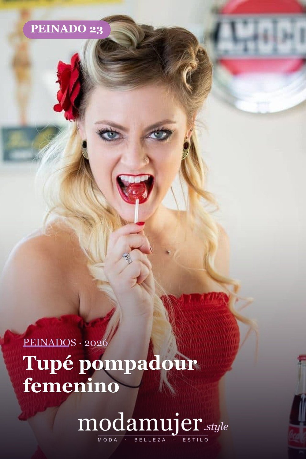 Tupé pompadour femenino — 54 mejores peinados estilo años 50: rockabilly y pin-up