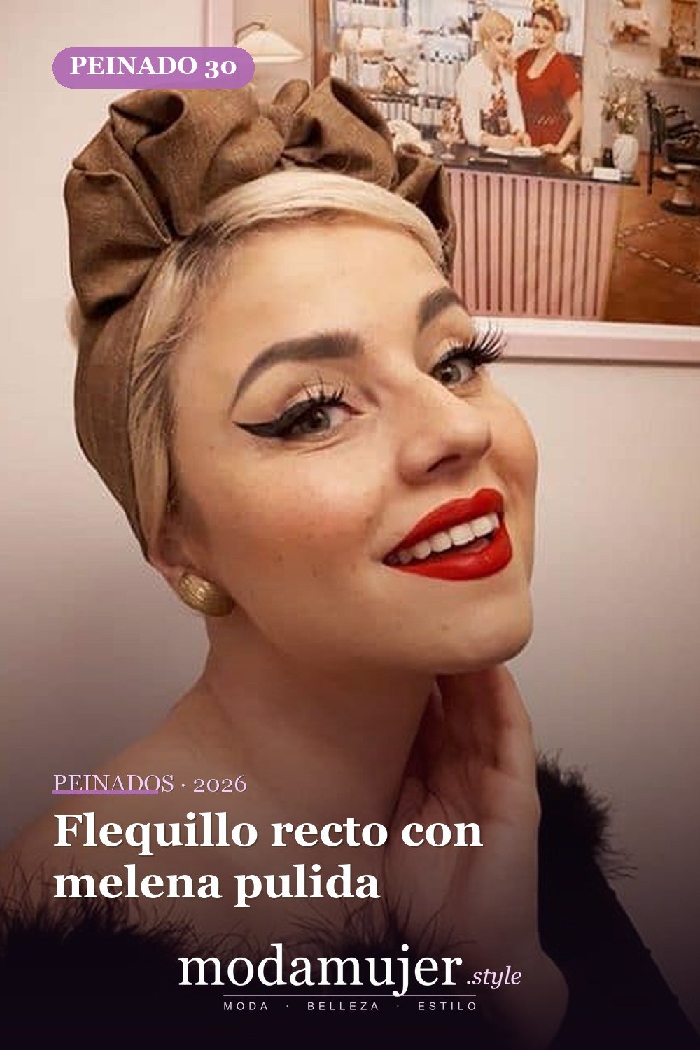 Flequillo recto con melena pulida — 54 mejores peinados estilo años 50: rockabilly y pin-up