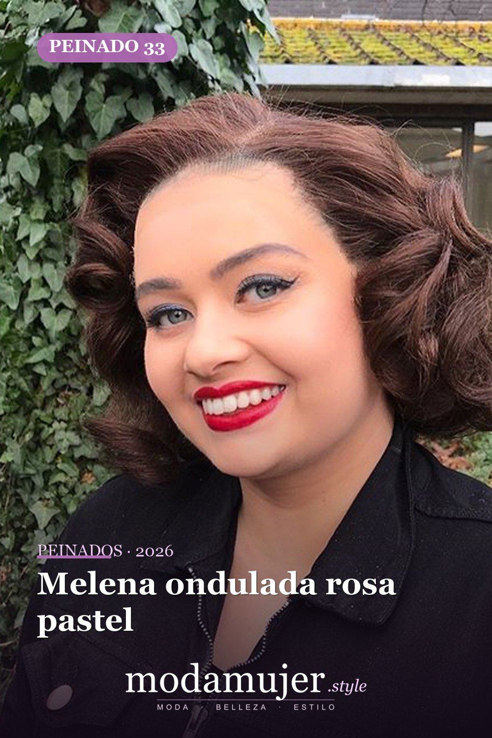 Melena ondulada rosa pastel — 54 mejores peinados estilo años 50: rockabilly y pin-up