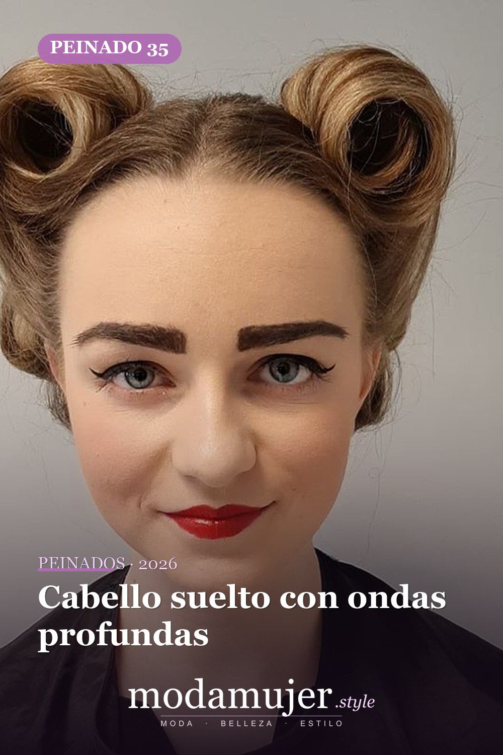Cabello suelto con ondas profundas — 54 mejores peinados estilo años 50: rockabilly y pin-up