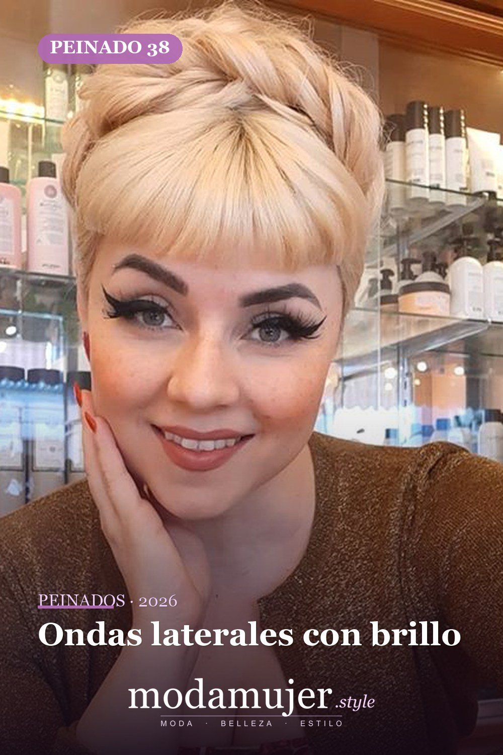 Ondas laterales con brillo — 54 mejores peinados estilo años 50: rockabilly y pin-up