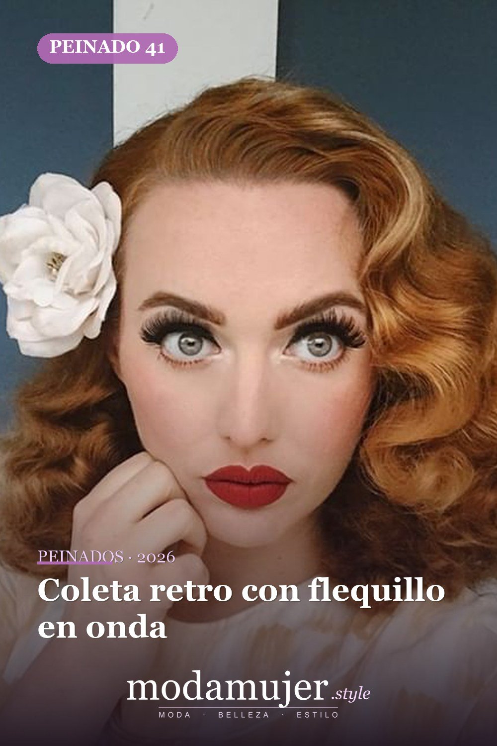 Coleta retro con flequillo en onda — 54 mejores peinados estilo años 50: rockabilly y pin-up