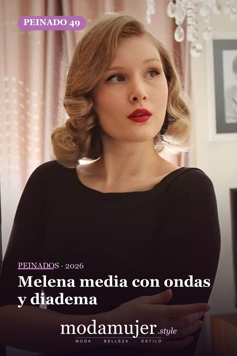 Melena media con ondas y diadema — 54 mejores peinados estilo años 50: rockabilly y pin-up