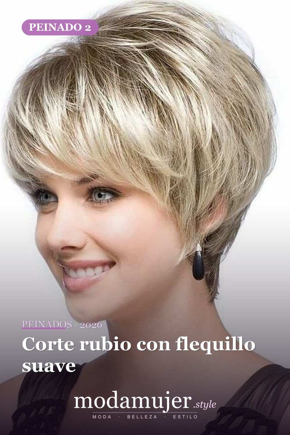 Corte rubio con flequillo suave — 54 peinados cortos rubios de moda