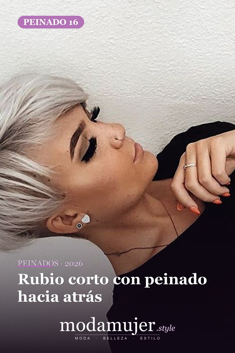 Rubio corto con peinado hacia atrás — 54 peinados cortos rubios de moda