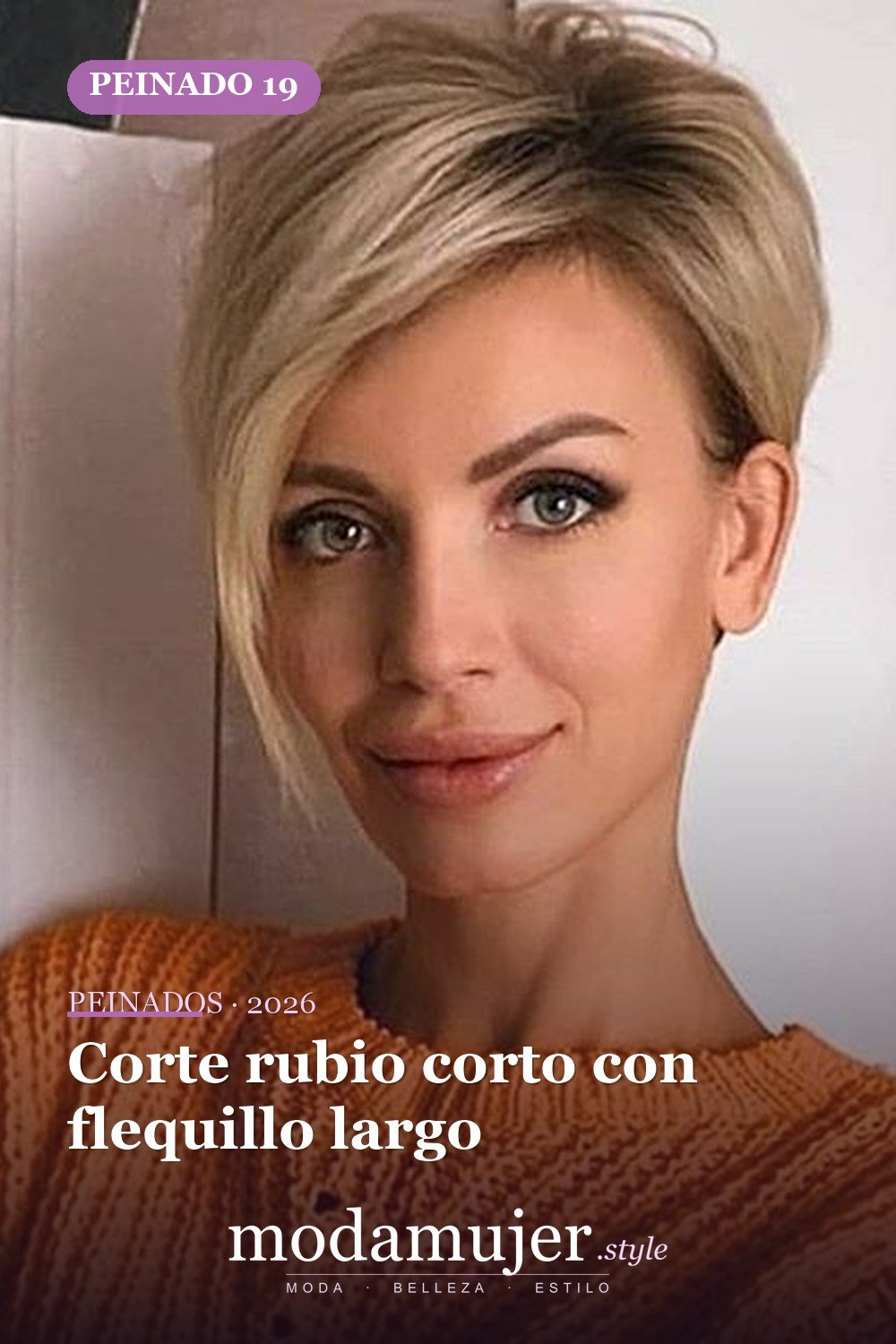 Corte rubio corto con flequillo largo — 54 peinados cortos rubios de moda