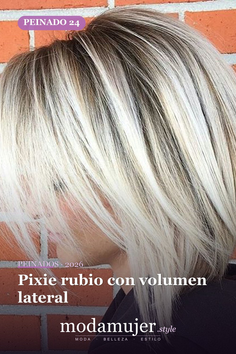 Pixie rubio con volumen lateral — 54 peinados cortos rubios de moda