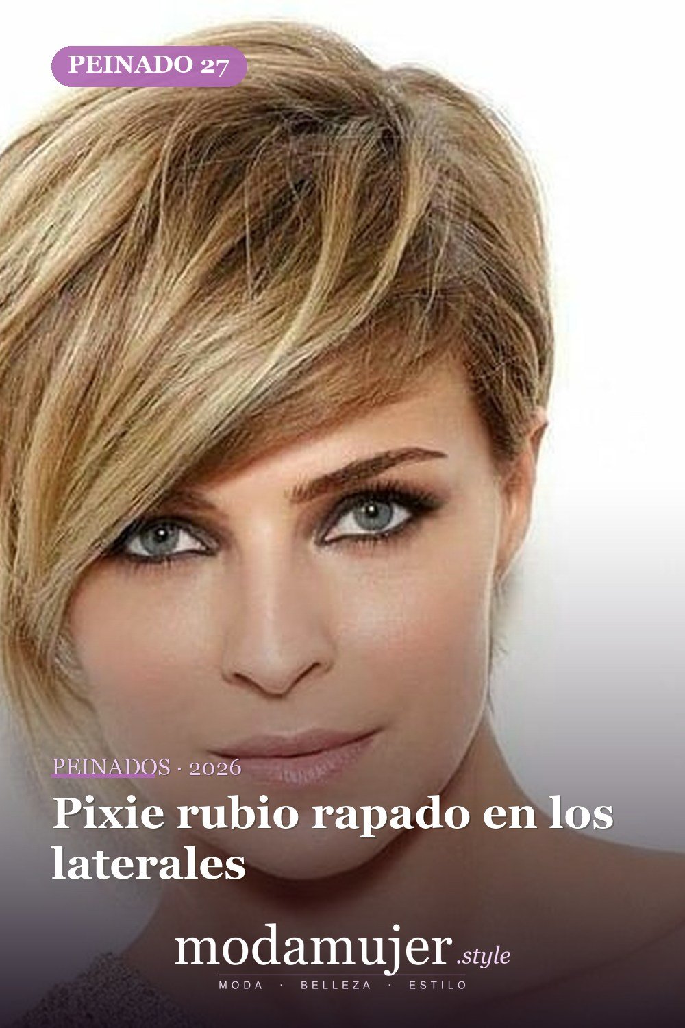 Pixie rubio rapado en los laterales — 54 peinados cortos rubios de moda