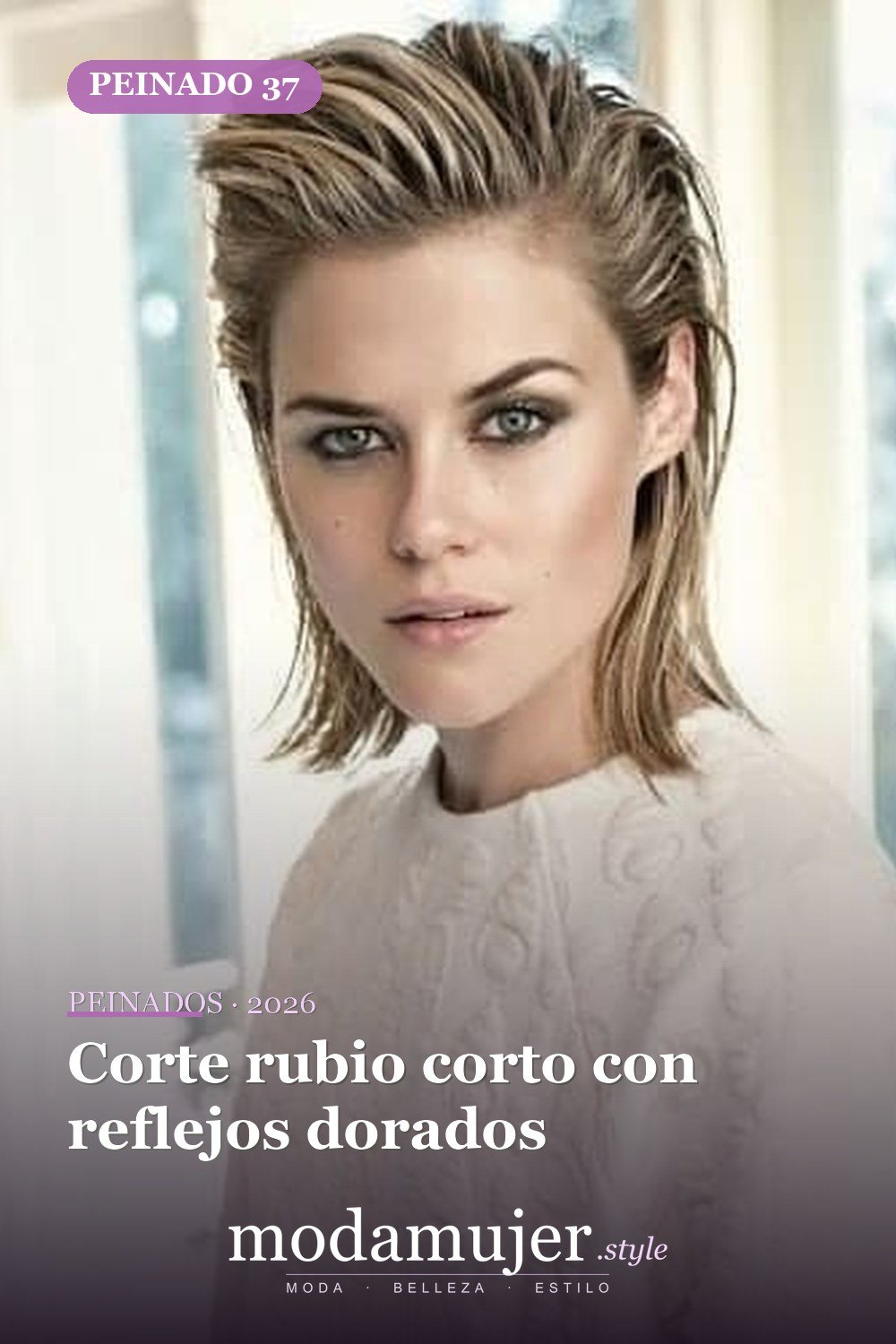 Corte rubio corto con reflejos dorados — 54 peinados cortos rubios de moda
