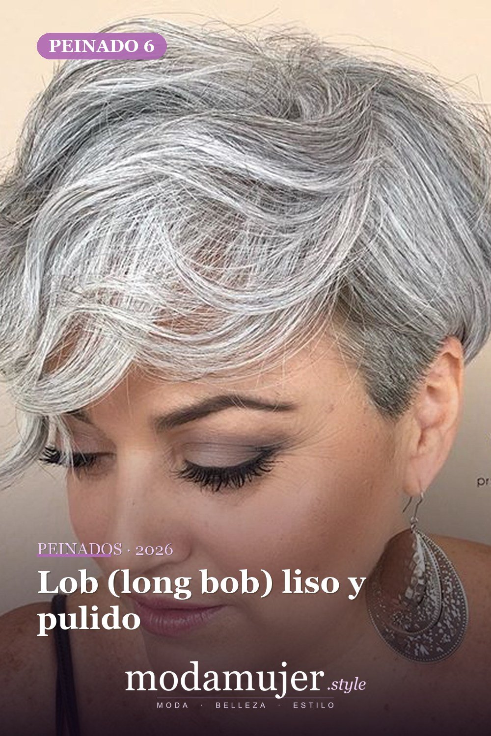 Lob (long bob) liso y pulido — 54 peinados de moda de 40 para mujeres