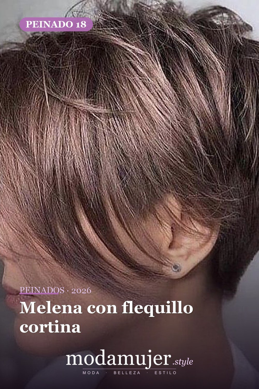 Melena con flequillo cortina — 54 peinados de moda de 40 para mujeres