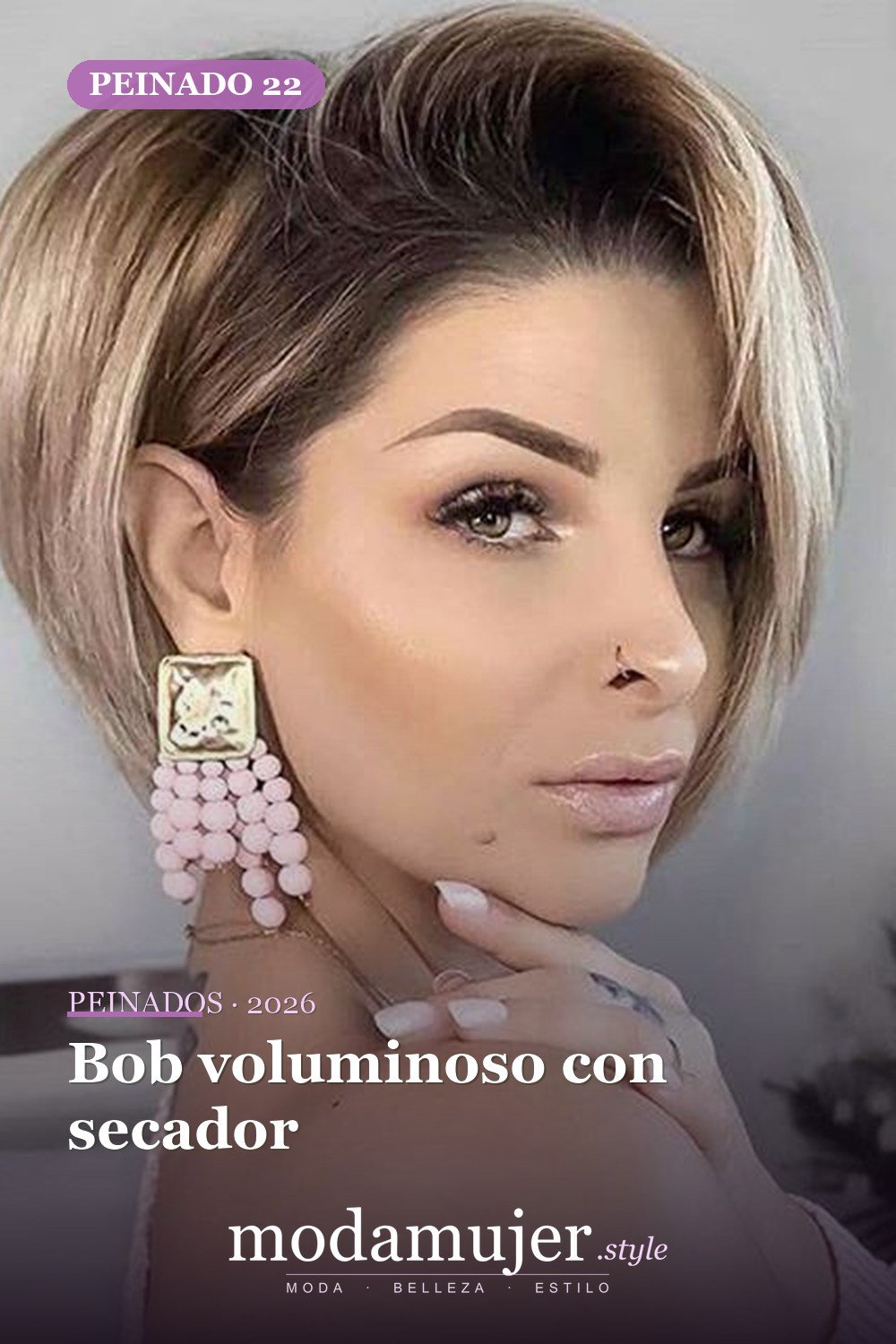 Bob voluminoso con secador — 54 peinados de moda de 40 para mujeres