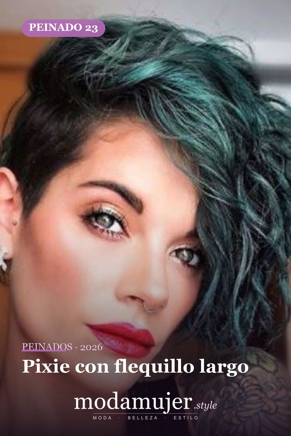 Pixie con flequillo largo — 54 peinados de moda de 40 para mujeres