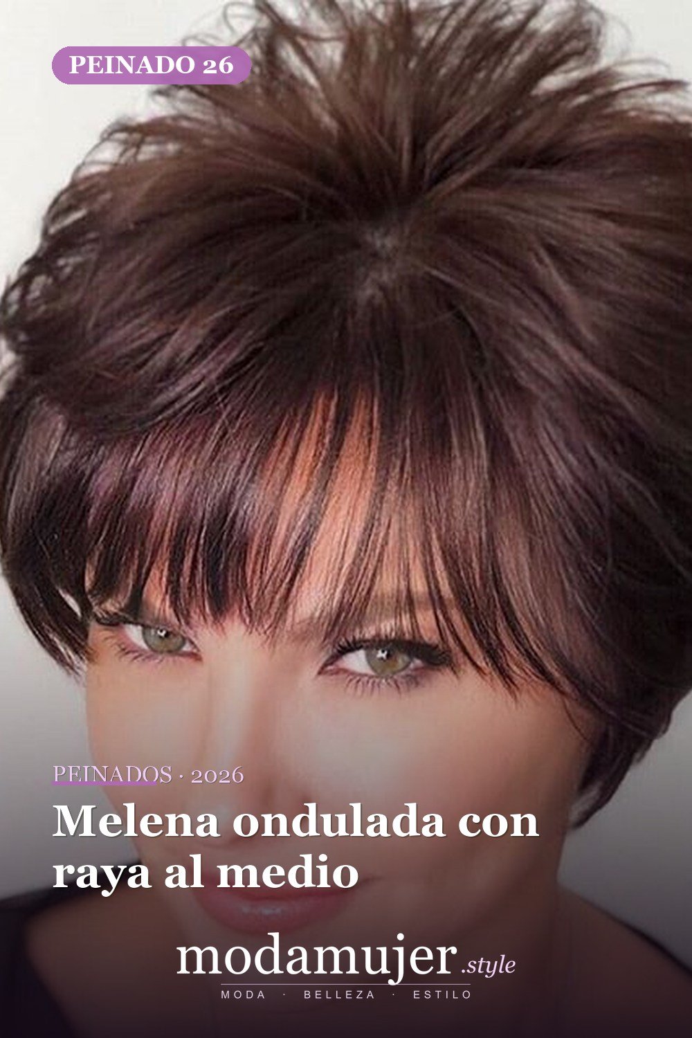 Melena ondulada con raya al medio — 54 peinados de moda de 40 para mujeres