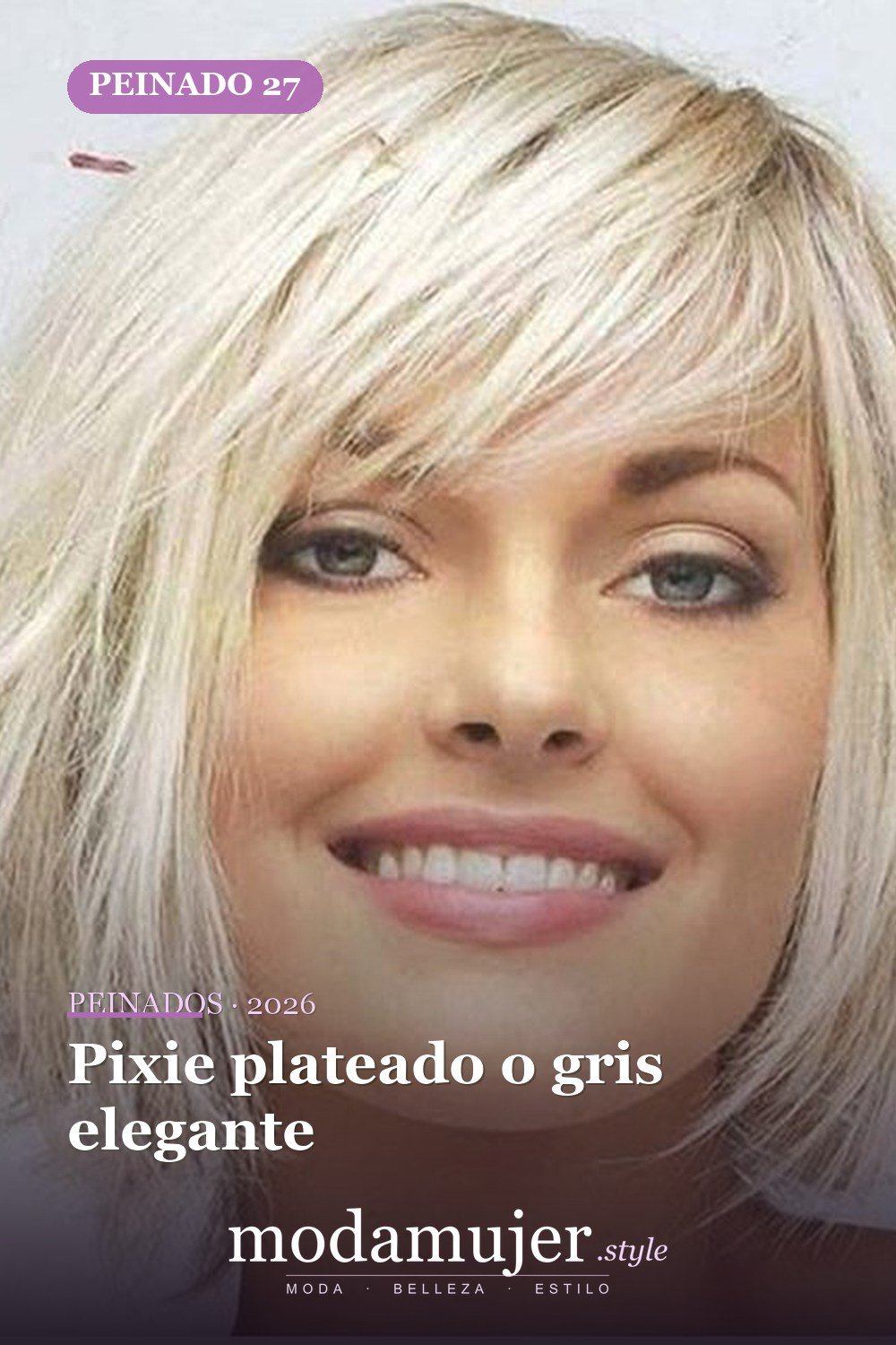 Pixie plateado o gris elegante — 54 peinados de moda de 40 para mujeres