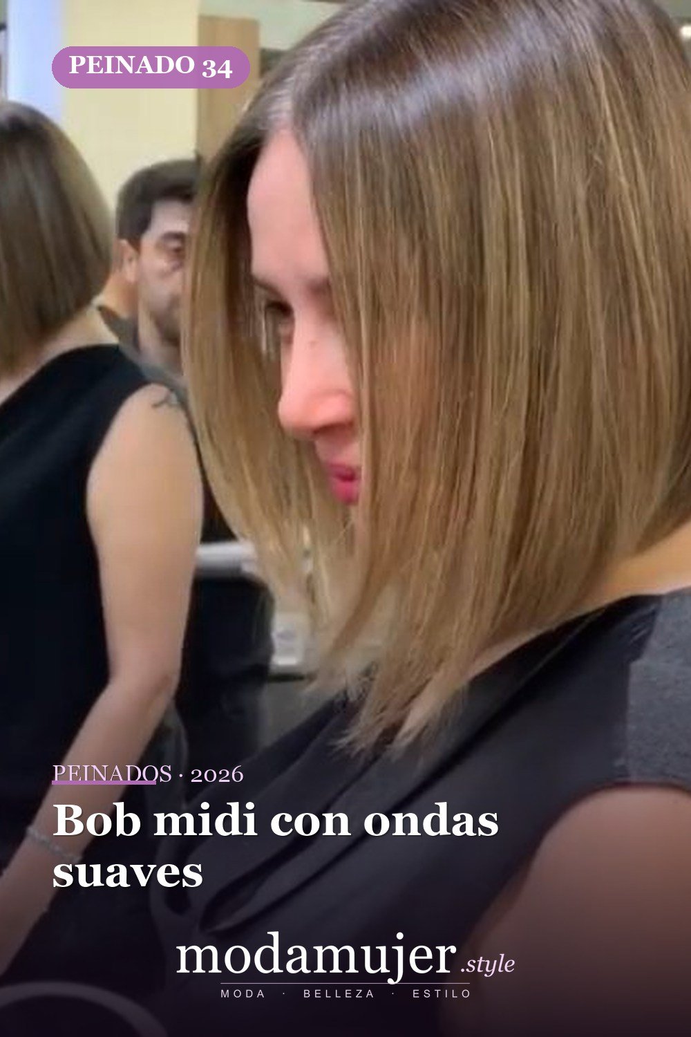 Bob midi con ondas suaves — 54 peinados de moda de 40 para mujeres