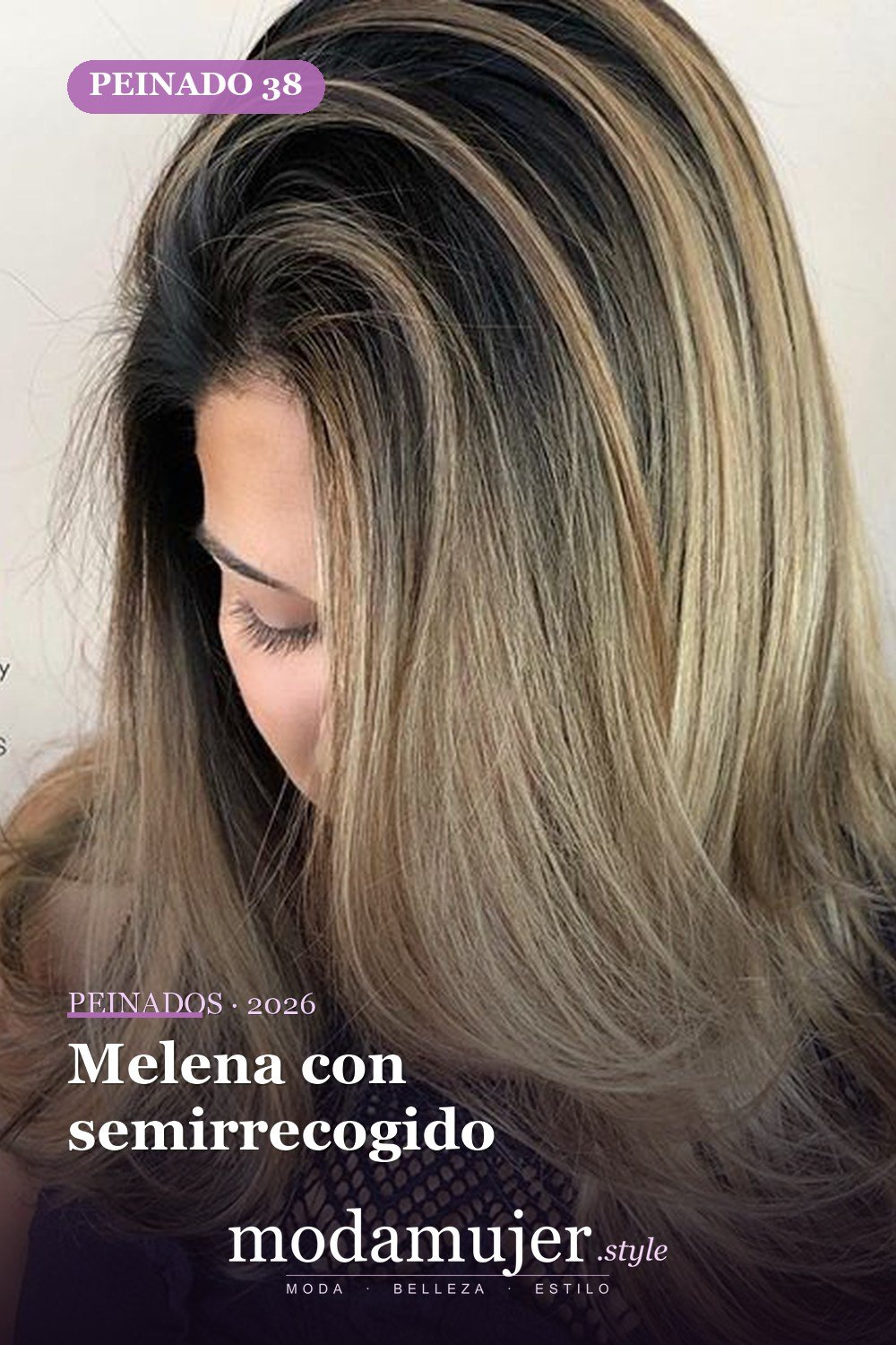 Melena con semirrecogido — 54 peinados de moda de 40 para mujeres